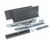 S-бокс, высота 150 мм, длина 400 мм, боковые стенки П-образные, направляющие скрытого монтажа с доводчиком, цвет - графит, комплект 2 шт  (PB150St/400/DGr)