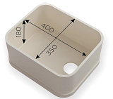 Мойка из искусственного камня 400х350 мм, чаша 180 мм, из материала заказчика (422/2)