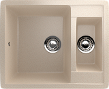 Мойка кухонная прямоугольная, две чаши без крыла, искусственный камень, цвет бежевый (ES-21/328)
