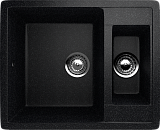 Мойка кухонная прямоугольная, две чаши без крыла, искусственный камень, цвет черный (ES-21/308)