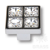 Ручка кнопка с кристаллами эксклюзивная коллекция, глянцевый хром (MT8136B-40)