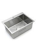 Мойка кухонная прямоугольная, размер 550x450 мм, в комплекте с арматурой, нержавеющая сталь (SP(Pr)5545/Ni)
