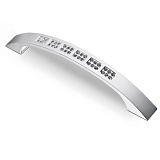 Ручка скоба с кристаллами, коллекция "Water", 128 мм, цвет хром полированный (WS002-128CP)